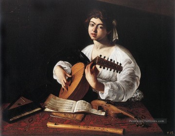 bouffon jouant luth Tableau Peinture - Le joueur de luth Caravaggio